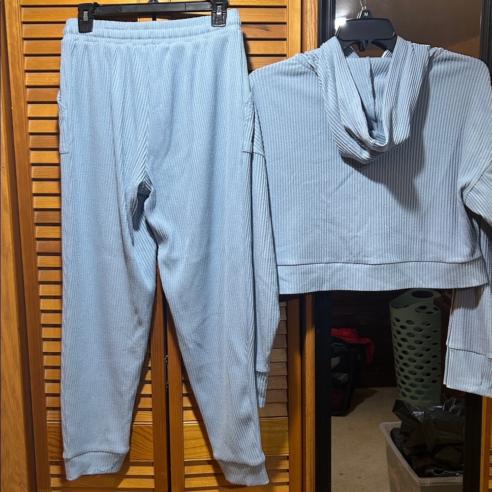 Better Together Set Ribbed Blue Size Small Sweatsuit - Picture 7 of 8